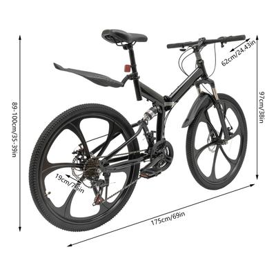 26" Horské kolo Celoodpružené 21 Rychlostí Pánské Kolo Bicykl MTB Kotoučová Brzda Protiskluzová a Odolná Kola Ideální Dárek
