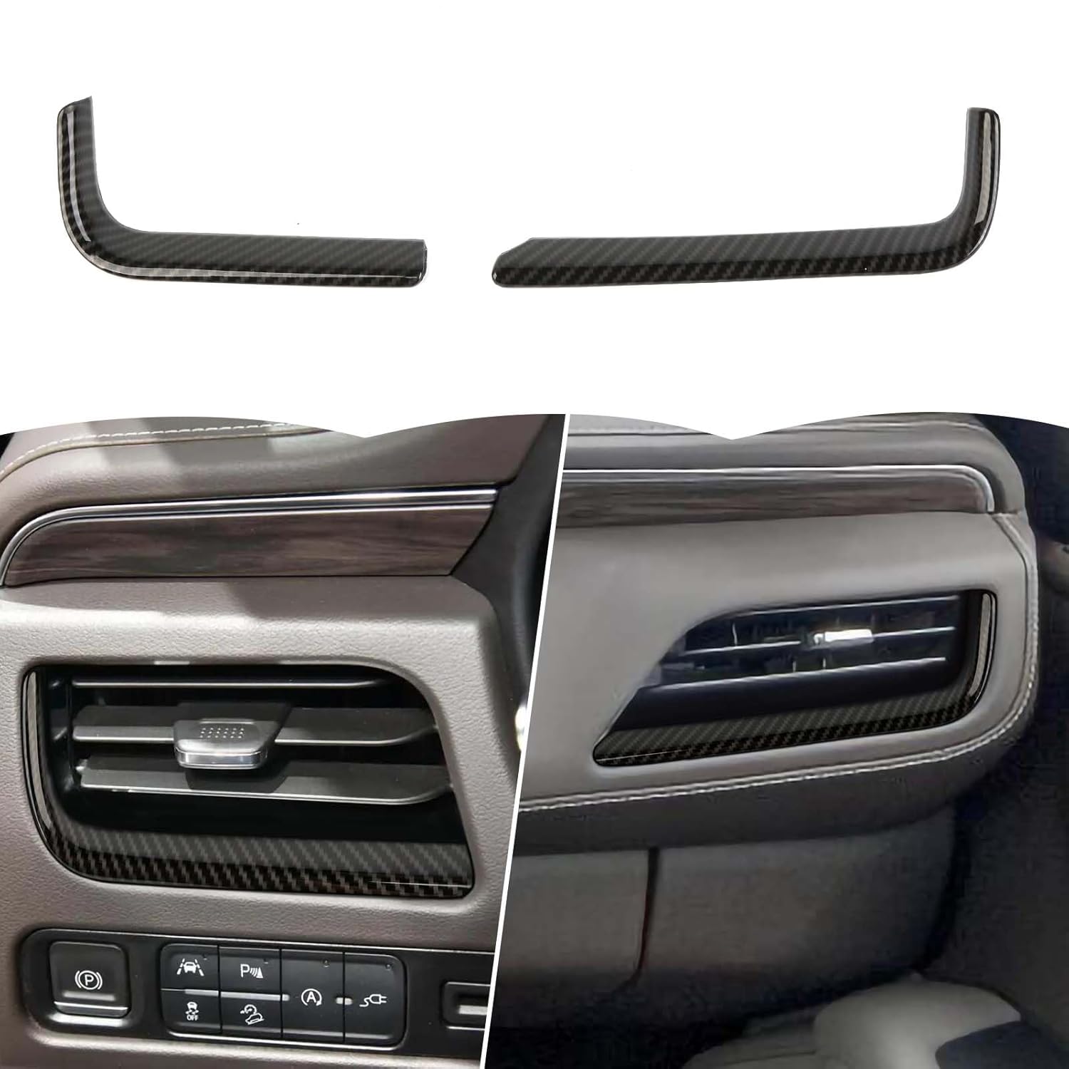 

Carbon Fiber Center Console Dashboard Side Air Vent AC Outlet Cover Trim Interior Accessories Compatible with Chevy Suburban SUV 2020-2023,for GMC