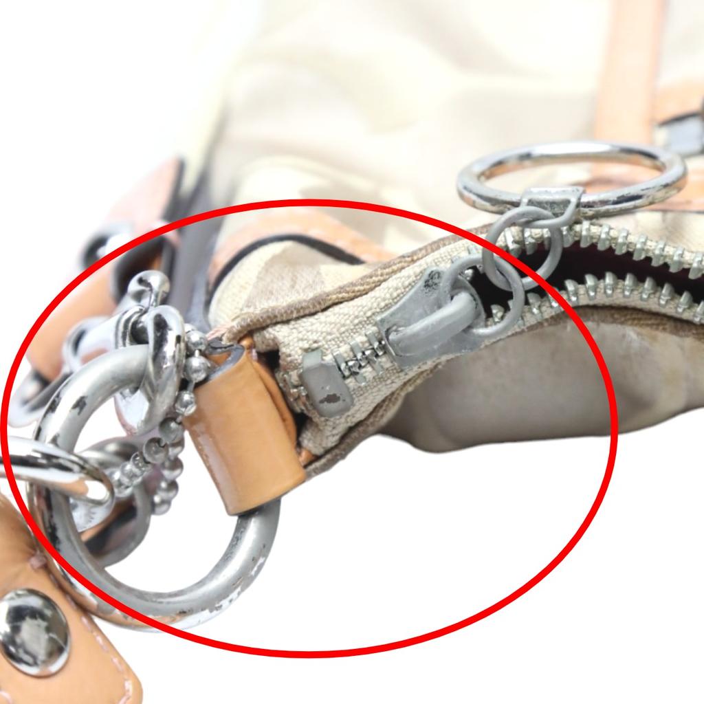 COACH Signature 2WAY Shoulder Bag leather beige Women F14562 Used