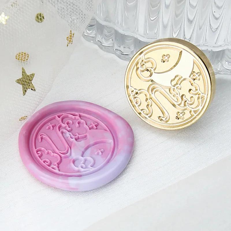 Wax Seal Stamp Moon Stars Vintage Sealing Stamp Head For Cards Craft Envelopes Wedding Wax Lacquer for Seals Scrapbooking