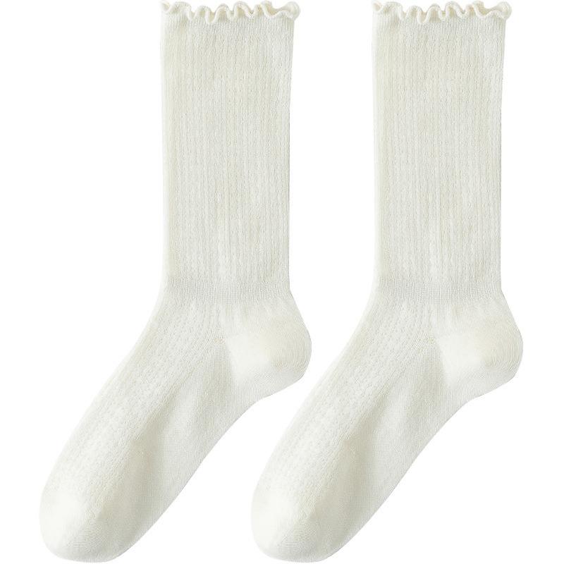 Calzini da Donna Estivi Sottili Assorbi Sudore Traspiranti in Rete Puro Cotone Calzini a Coste