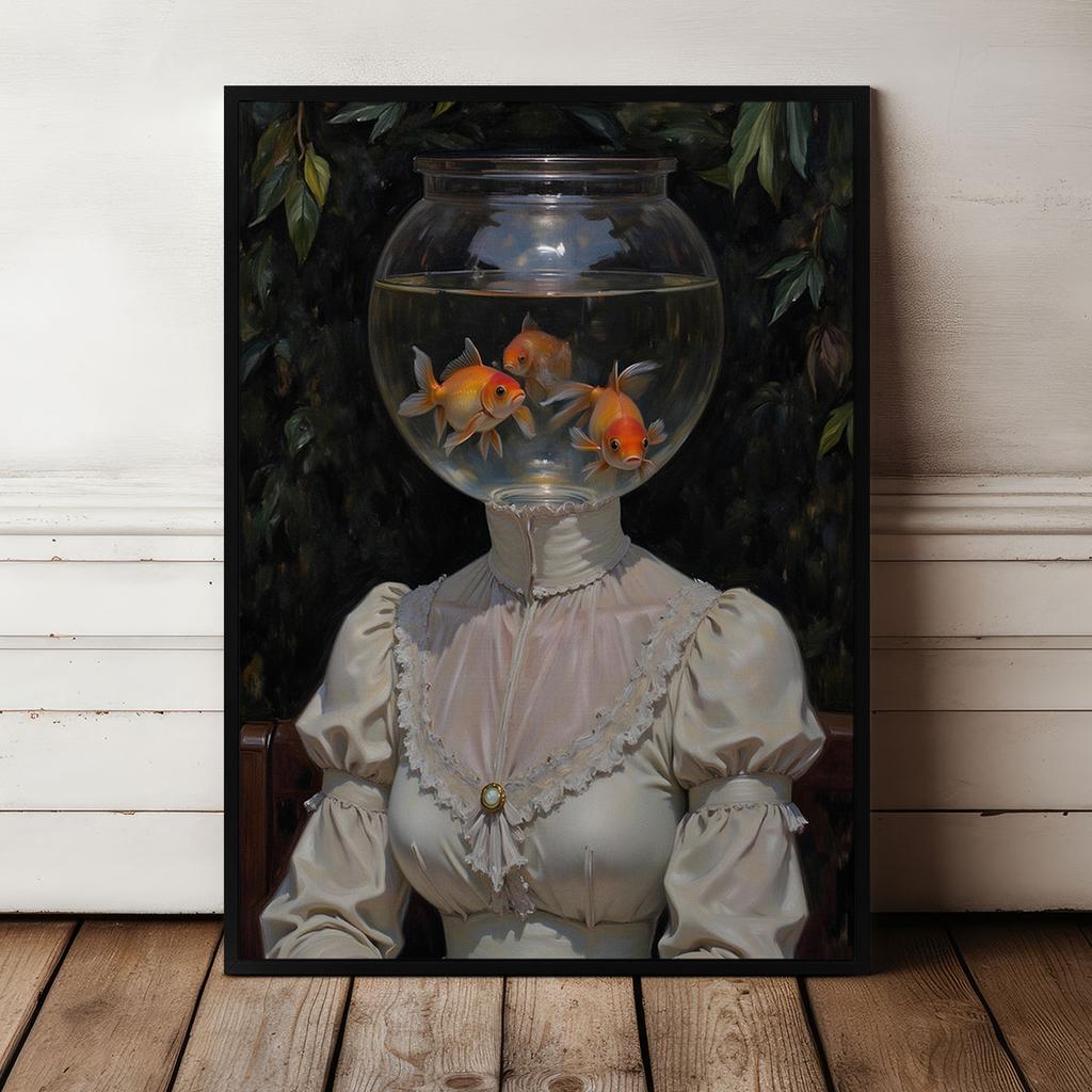 Plakat w ramie portret akwarium złote ryby