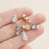 2pcs/pack 18K Gold Color Plated Copper Zircon Gourd Shape Pendants For DIY Bracelet Necklace Jewelry Making Accessories