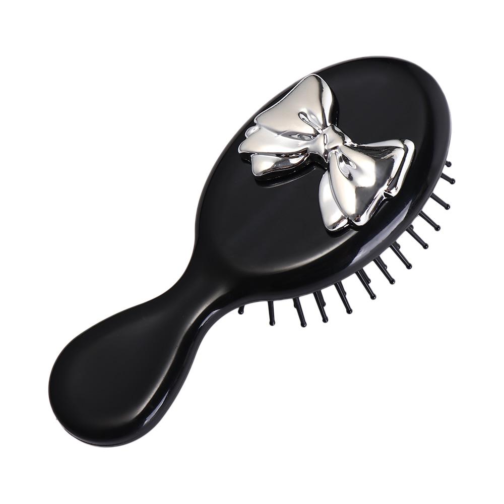Korean Style 2 In 1 Comb Mirror Set Durable Bow Massage Comb with Mirror Female
