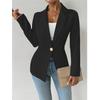 Women's Elegant Blazers Long Sleeve Solid Formal Blazer Ladies Office Work Set Single Button Outerwears Jackets Coat