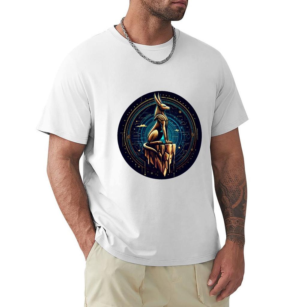 Digital Anubis TShirt Relaxed Casual Short Sleeve Tee