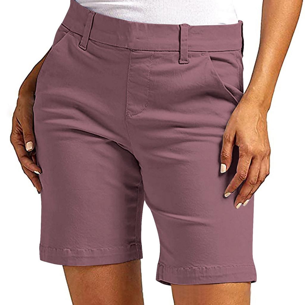 Women's Casual Stretch Shorts with Pockets Comfortable Summer Wear for Everyday Activities