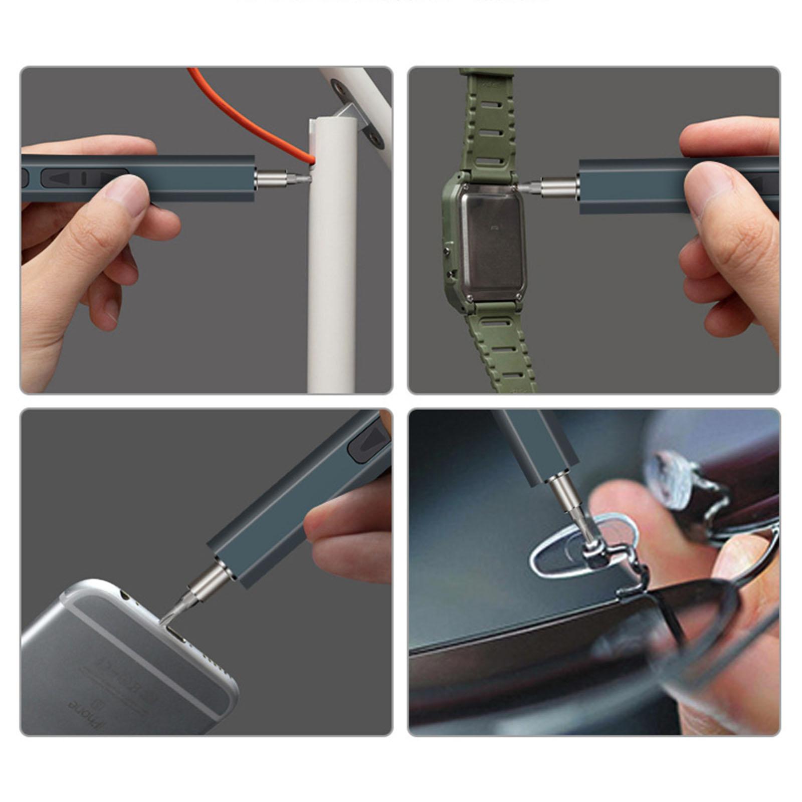 

Акумуляторна акумуляторна викрутка Міні-електрична викрутка USB TypeC для ремонту годинників комп’ютера та телефону 12