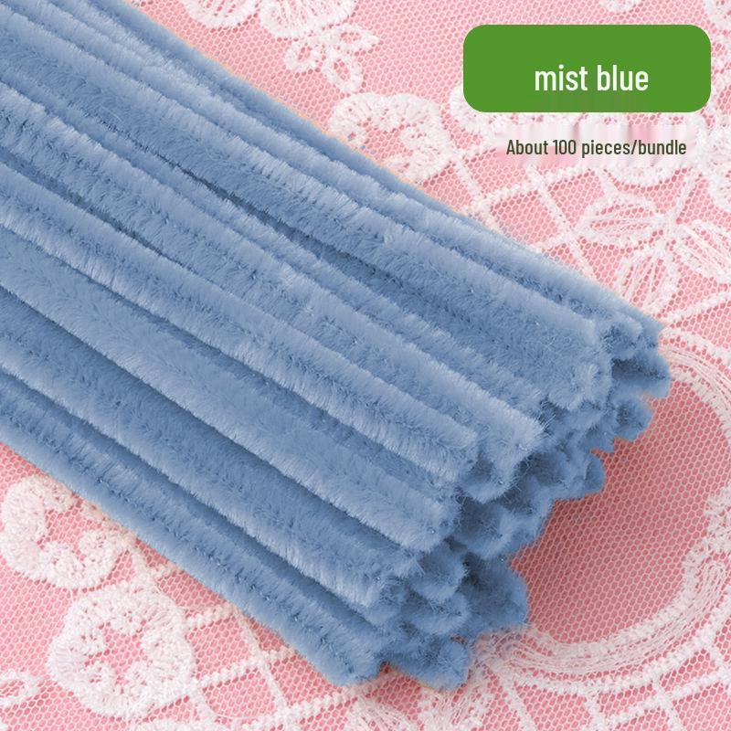 Thickened White Chenille Pipe Cleaners - Mixed Colors for DIY Bouquet Crafts