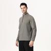 Men's Long Sleeve Half-Zip Sports Tee - Solid Color Stand Collar for Running and Fitness
