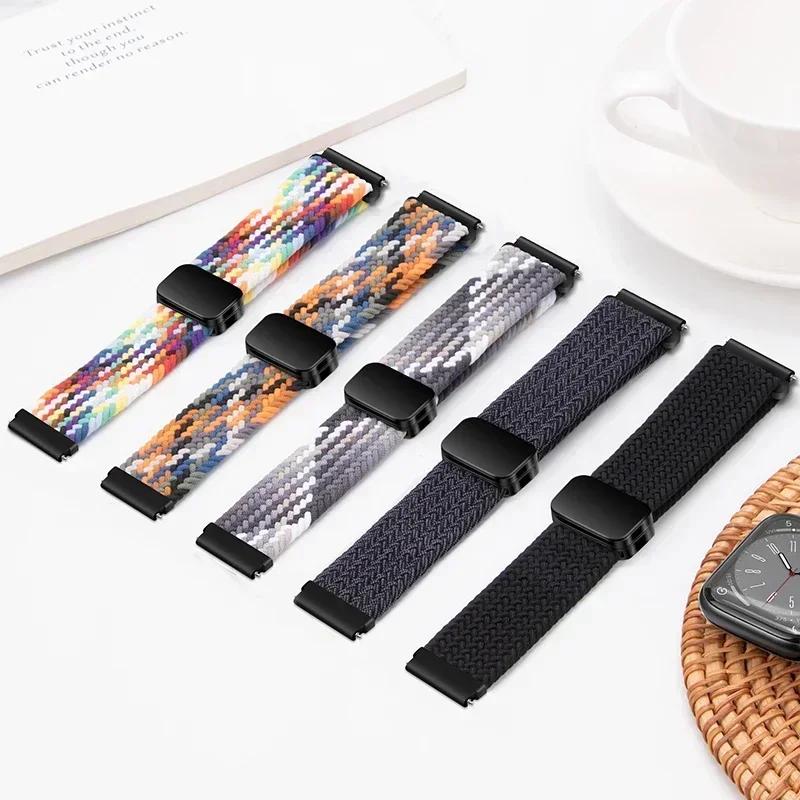 20/22mm Nylonový řemínek pro Amazfit Helio/T-Rex3 Pro 48/44mm Pásek s magnetickou přezkou Amazfit Active 2/2 Square/Balance 2 Náramek