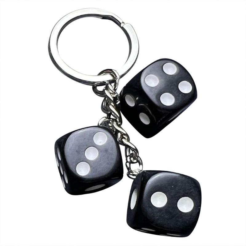 Smiling Face Dice 8 Ball Charm Keyring Backpack Decoration Handmade Pendant Keyring Fashion Bag Charm Fashion Keychain
