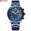 CURREN 8410 Men's Waterproof Chronograph Quartz Watch with Steel Band