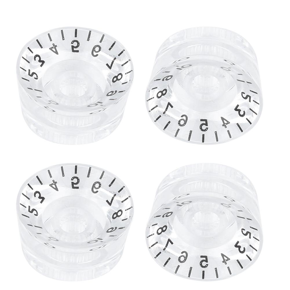 4Pcs Acrylic Bass Knobs Electric Guitar Volume Control Potentiometer Hat Guitar Accessories