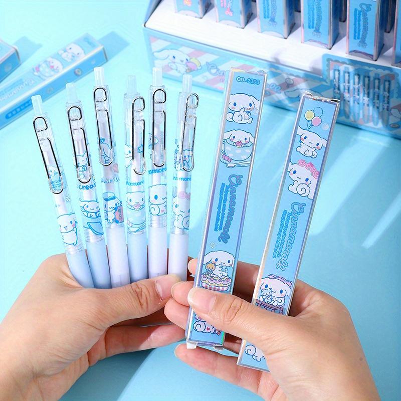 36pcs Cinnamoroll Sanrio 0.5mm creative blue dog gold-pin blind box press pen cute high-value neutral pen girl sign pen ST black