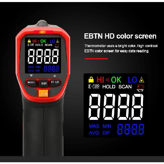UNI-T UT301A+ UT301C+ Infrared Thermometer Digital Measure Temperature Non-contact Circle Laser Thermometer Temperature Gun