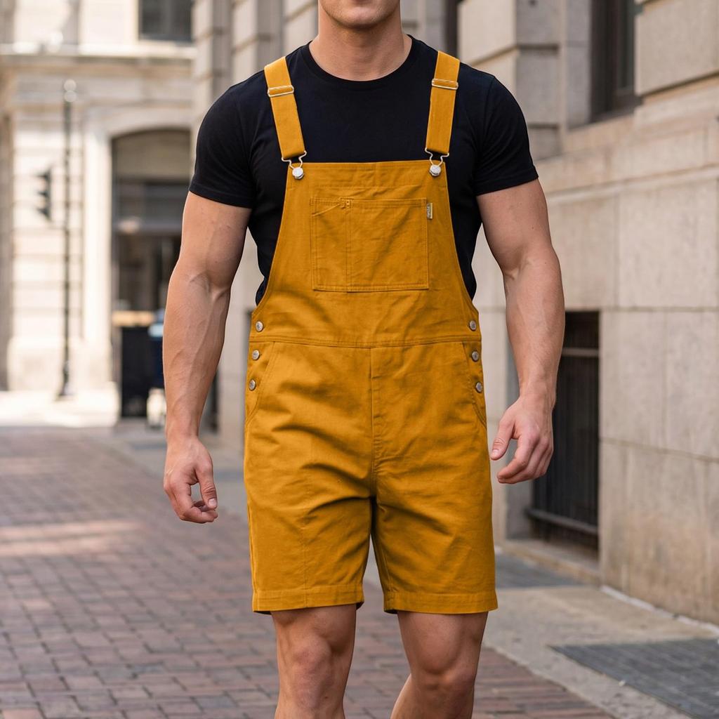 Men's Short Overalls Bib Dungarees for Casual Everyday Wear