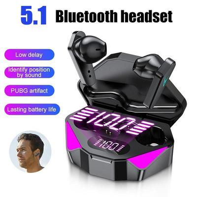 Gaming Wireless Earphones Bluetooth5.1 Clear Voice Calls TWS Low Latency RGB Light Long Battery Life with Charging Box Headphone for Phone