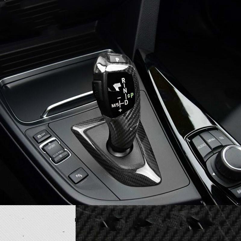 Car Real Carbon Fiber Gear Knob Decoration for BMW E46 E60 E90 F10 F30 F20 F20 X1 3 GT Z4 Series Can Only Fit Left Hand Drive