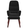 Black Velvet Relaxation Armchair with Footstool