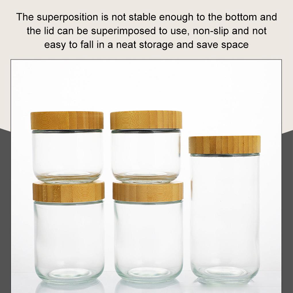 4piece Glass Spice Containers Set For Organized Kitchen Storage Solutions 10 Oz Containers With Lids