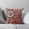 Australian Aboriginal Art Red Pattern Family Gathering  Throw Cushions & Pillows Without Core
