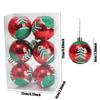 24/6Pcs Christmas Colored Balls Red Green White Spiral Colorful Painted Christmas Ball Xmas Tree Hanging Decoration Supplies