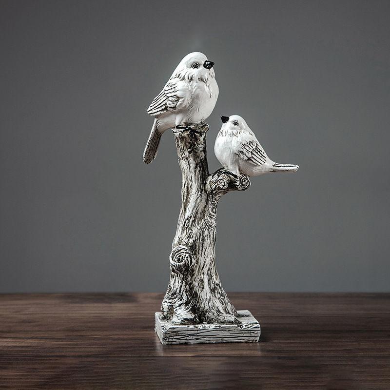 Nordic Vintage Resin Birds Statue Accessories Art Home Bedroom Desk Figurines Decoration Items Cafe Office Table Sculpture Decor