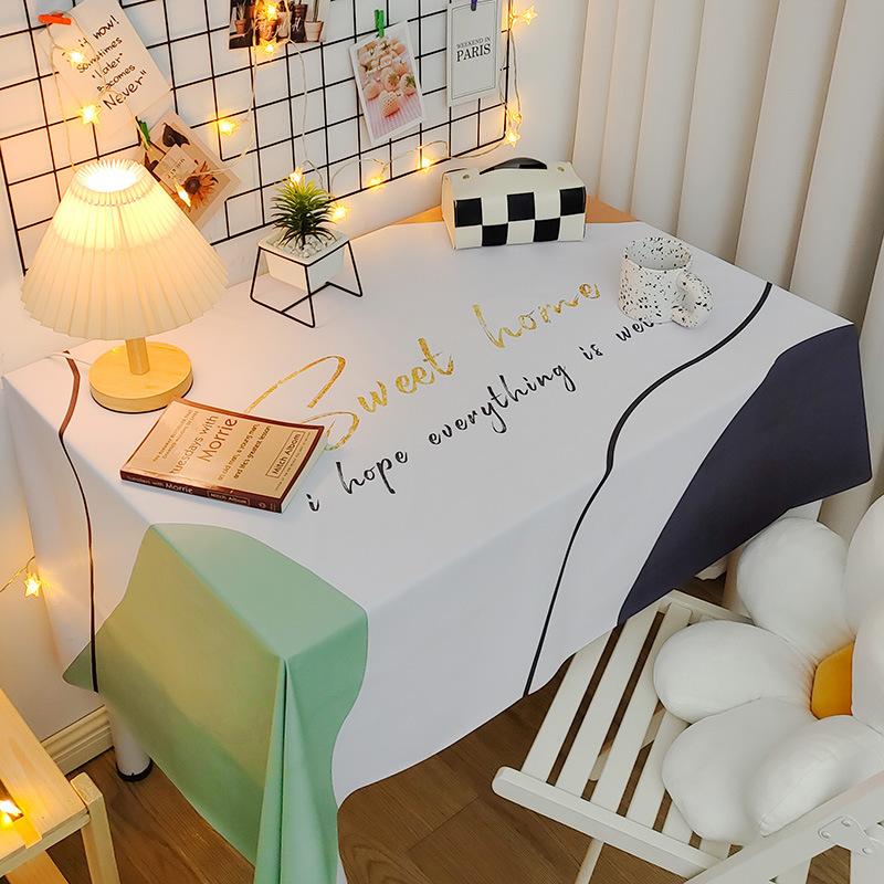 Tablecloth Waterproof And Oil-Proof Leave-In Fabric Desk Rectangular Dining Table Cloth Pvc Coffee Table Table Mat Tablecloth