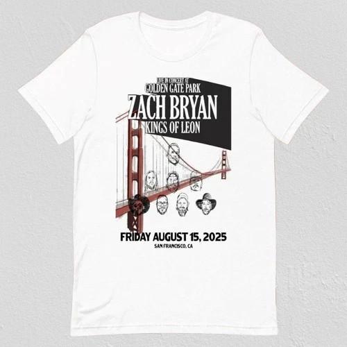 

Zach Bryan Friday August 15 2025 San Francisco, Ca Tour T-Shirts L