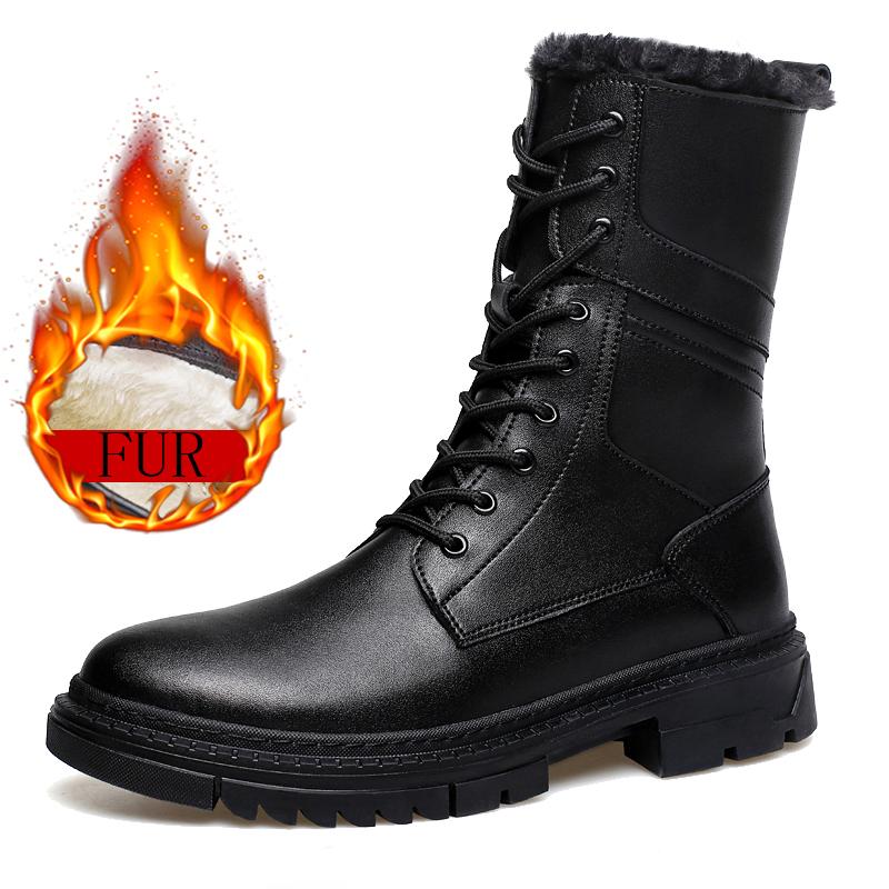 

TrendTactical Boots For Men Black Army Combat Men Boots Rubber Casual Shoes Mens Natural Leather Winter Boots Plus Size38-49 38
