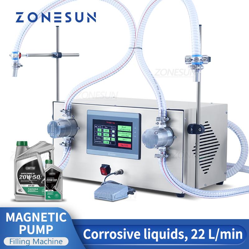 ZONESUN ZS-G25A2 Automatische Magnetpumpen-Flüssigkeitsabfüllmaschine Hohe Durchflussrate für korrosive Flüssigkeiten