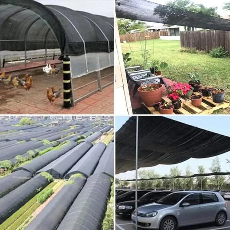 2x2m 2x4m Black Sun Shade Net Fabric, UV Protection Pergola Awning Cover With Grommets Edge, Garden Patio Greenhouse Plant Sun Protection Shade Cloth