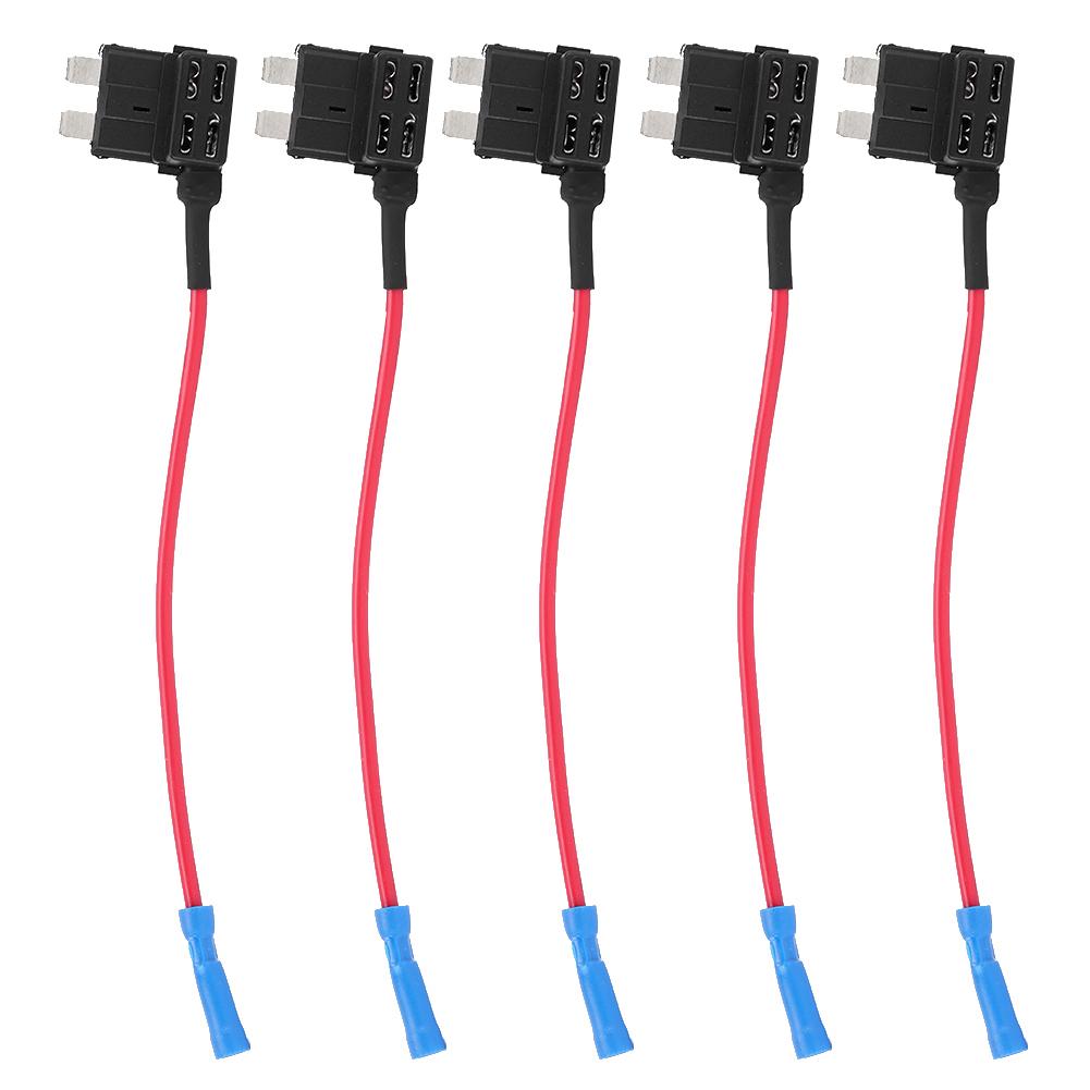 5Pcs Car Additional Circuit Medium Standard Blade Fuse Box Block Holder