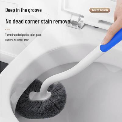 Spazzola per la pulizia del WC giapponese da parete con testina rivolta verso l'alto e manico lungo in silicone