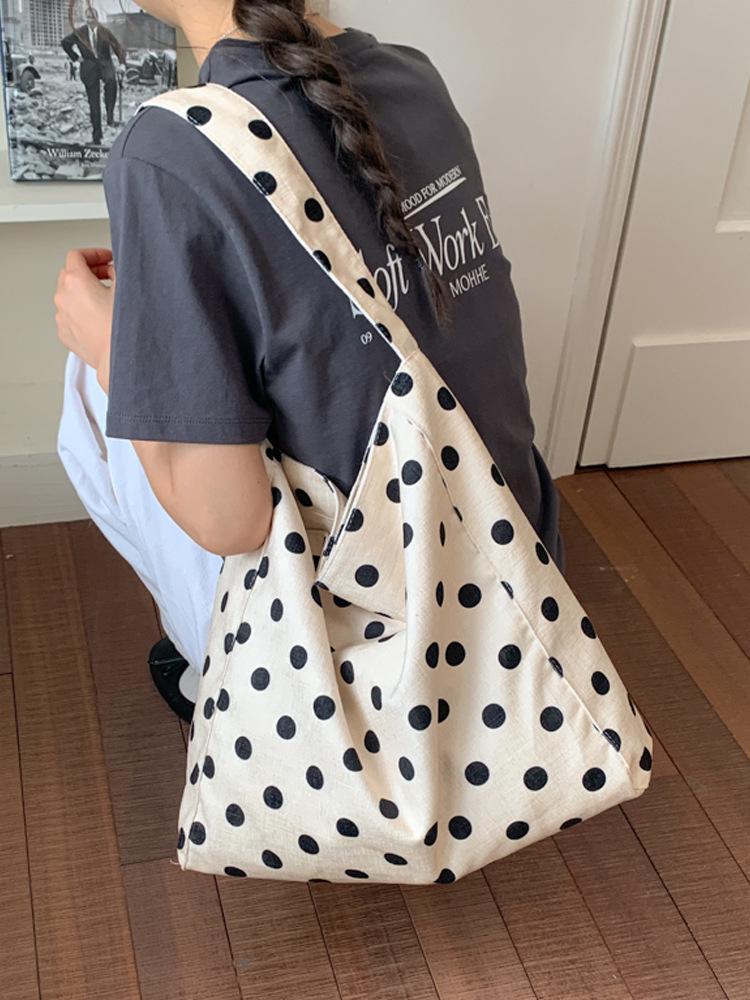 2026 Korean Style Polka Dot Underarm Handbag - Women's Versatile Niche Design Tote & Shoulder Bag