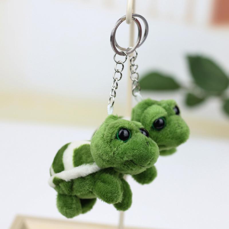 Cute Cartoon Mini Turtle Doll Keychain Pendant Girl Woman Bag Doll Plush Toy Key Ring Jewelry Small Gift Sea Animal Charm