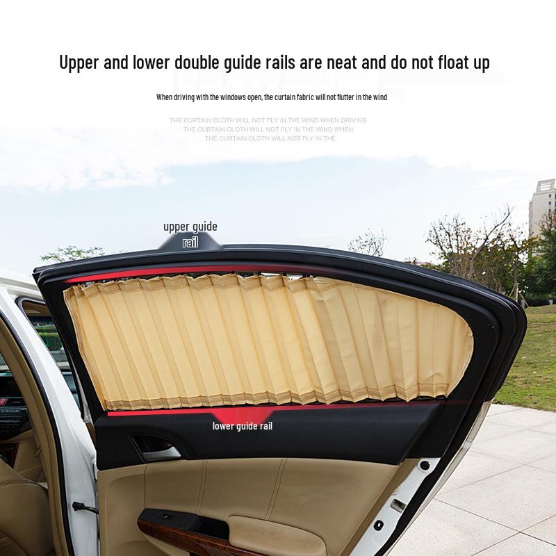 Custom Fit Vehicle Sunshade Curtains: Blackout Privacy Protection, Up/Down Track.