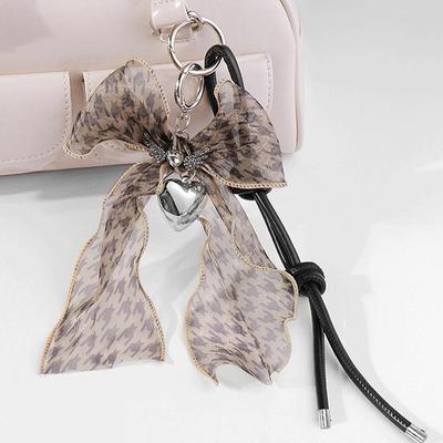 Stylish Exquisite Imitation Pearls Bowknot Charm Keychain Fashion Sweet Key Ring Exquisite Backpack Decoration Accessories Gifts