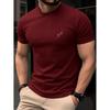 100% Cotton Men's T-shirt Summer Short Sleeved Thin Top Trendy Fashionable Slim Daily Casual Simple Line Arrow Pattern Design