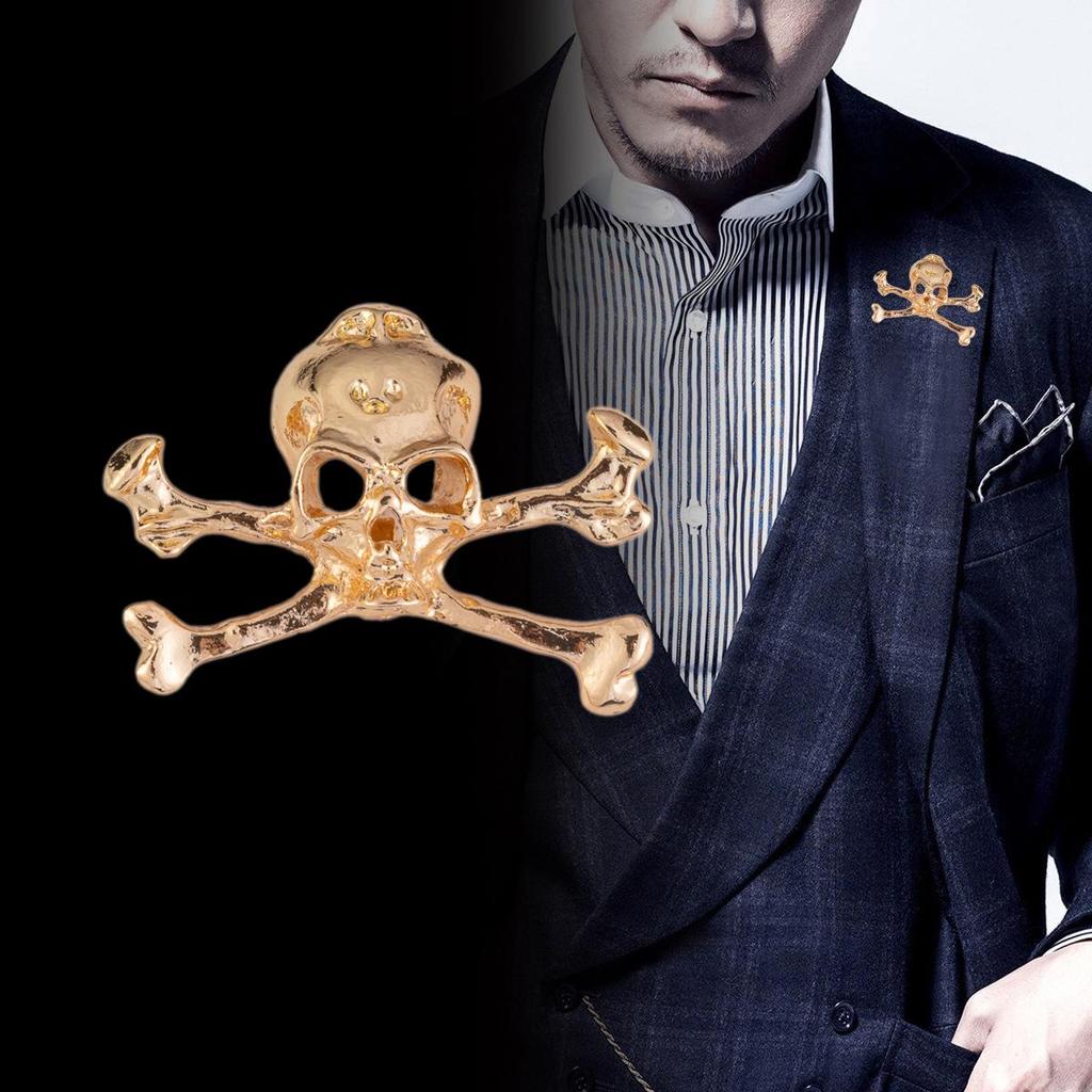 Exaggerated Punk Skull Brooch - Retro Corsage Suit Pin