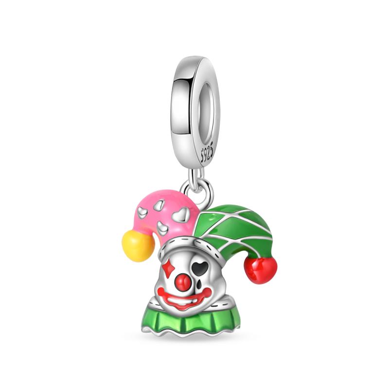 New Arrivals Colorful Clown Balloon Poker Amusement Park Collection Copper Dangle Charm Compatible With Authentic Bracelets Delicate Do It Yourself Gi