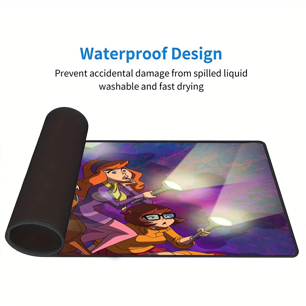 Scoobydoo Mystery Night Large Gaming Mouse Pad Nonslip Rubber Base Waterproof Desk Mat For Office Pc Laptop