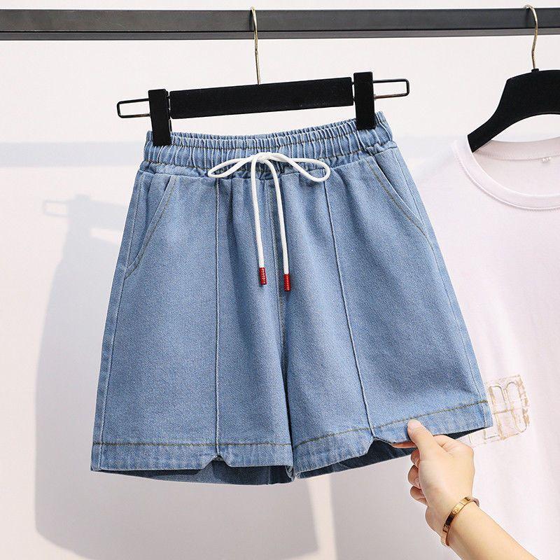 

Plus Size Women s High Waist Frayed Denim Shorts - New Summer Arrival, Elastic Waist, Loose Fit 5XL (220-250 lbs)