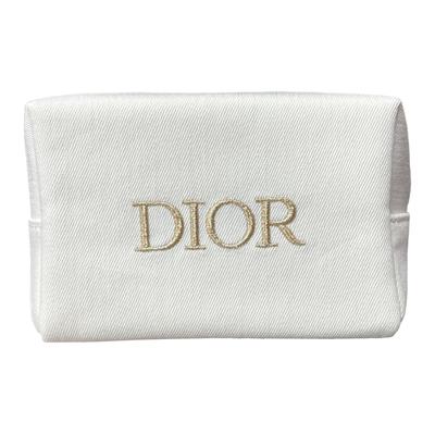Simple Modern Classic Printed Denim Fabric White Cosmetic Bag Portable 18*9*11cm