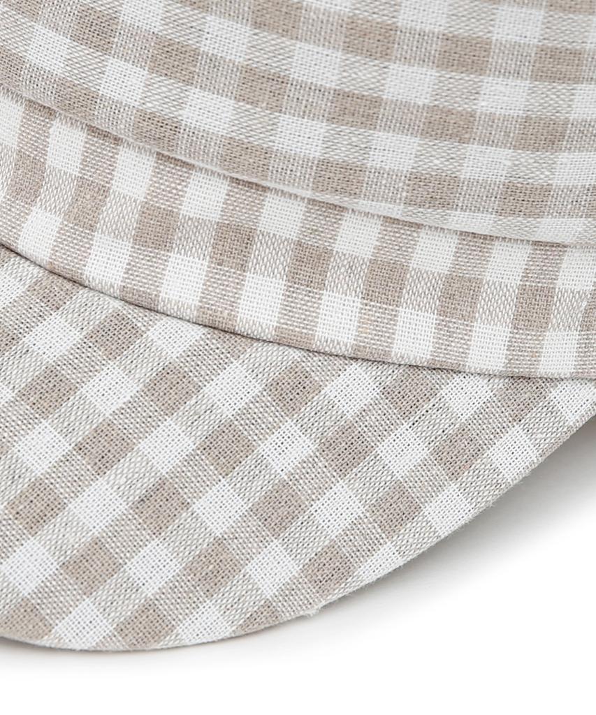 Eondeokeonteulolseutyudio Four Seasons Cotton Bellboy Cap Mariner / Gingham Ck / Beige