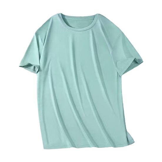 Suvine meeste T-särk Ümara kaelusega ühevärviline võrk lühikeste varrukatega jääsiidist Kiiresti kuivav lahtine elastne pullover vabaaja igapäevane riietus Fitness Sport Top