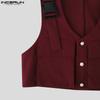 INCERUN Men Sleeveless Casual Loose Cargo Crop Tank Tops Waistcoat