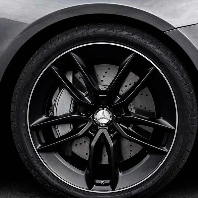 4pcs 56mm Car Wheel Center Hub Cap Badge Emblem Decal Wheel Sticker For Mercedes Benz W220 W205 W211 W212 GLC GLS AMG W203