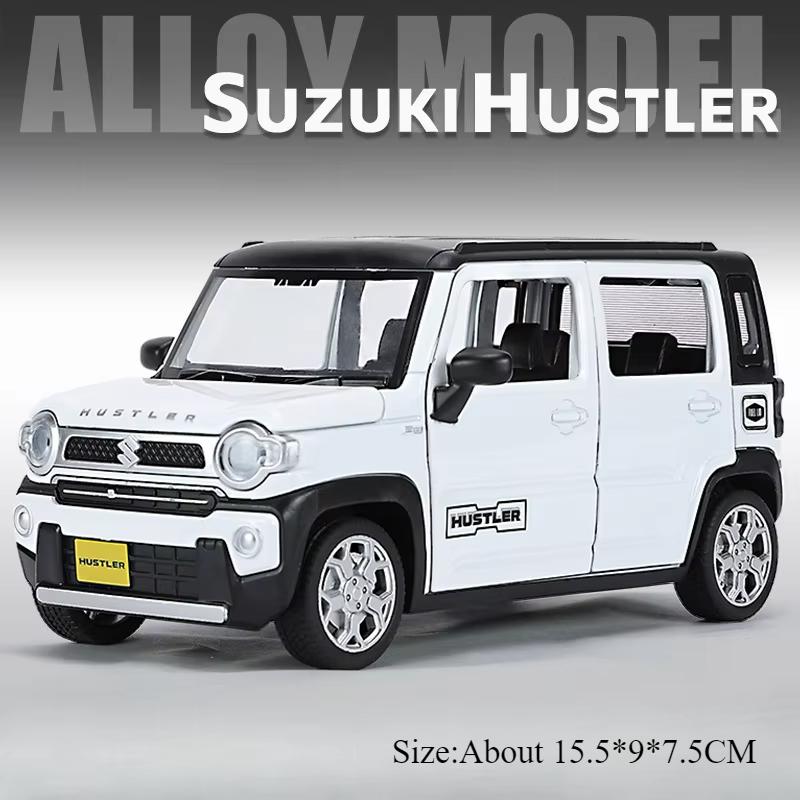 

1:22 Wrangler Rubicon Suzuki Hustler Alloy Toys Diecast Model Car Doors Opened Sound Light Pull Back Vehice Friend Birthday Gift